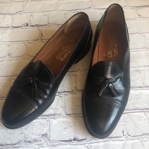 Ferragamo Black Tassel Loafers size 10 D